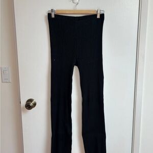 KOTN Black Ribbed Knit Trousers